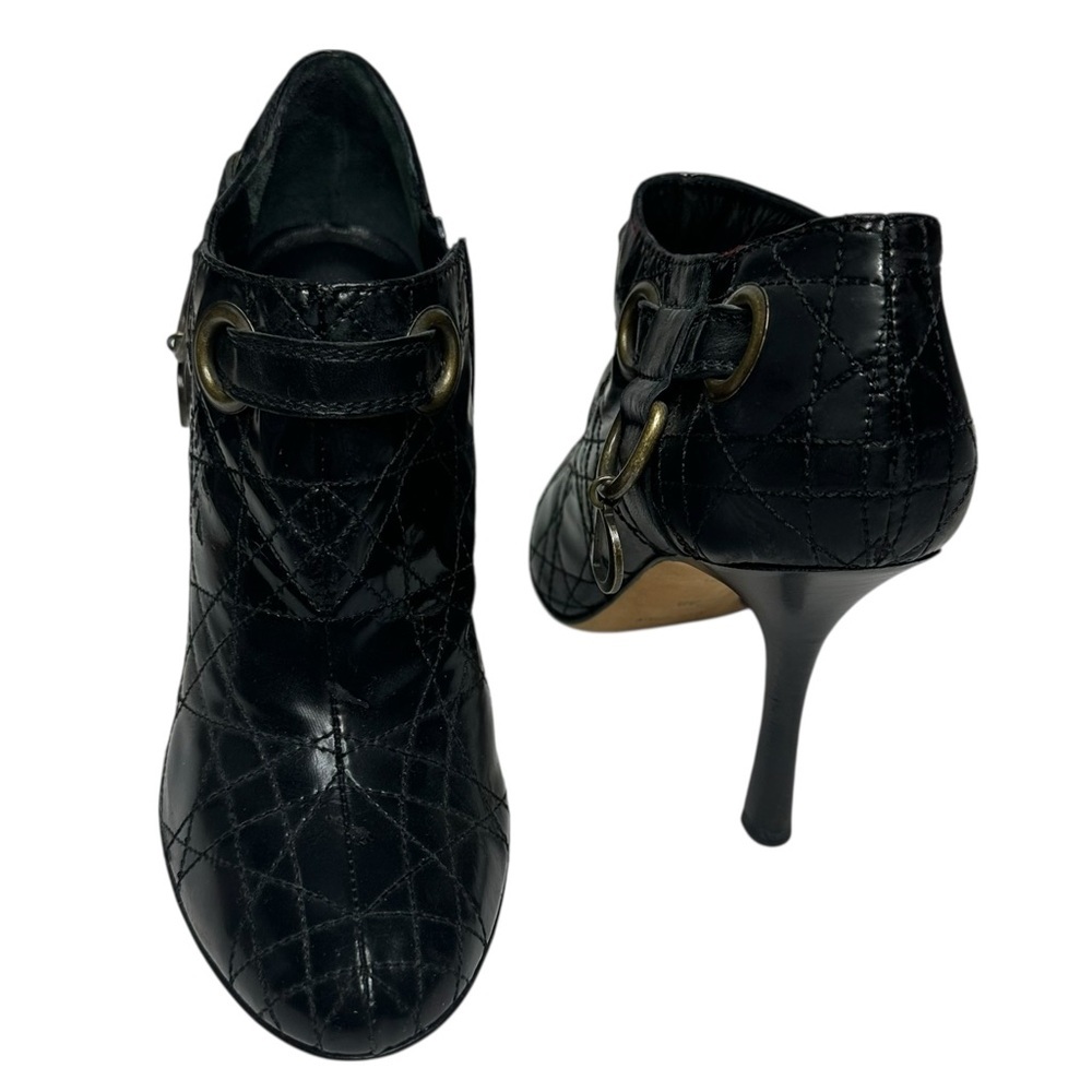 Dior Cannage Black Leather Ankle Booties 38 - Picture 7 of 15